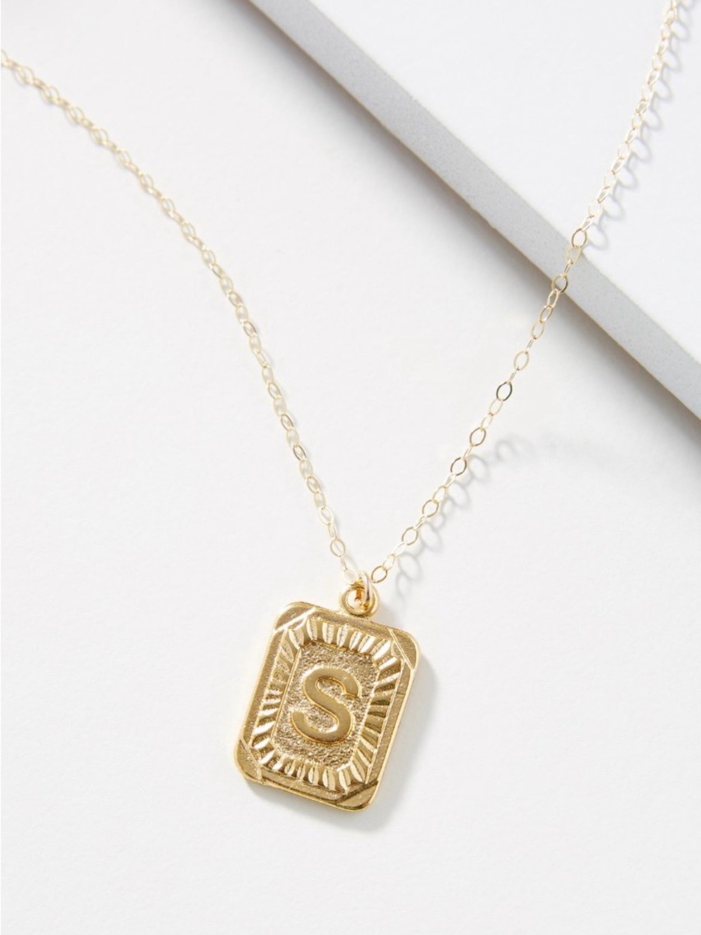 ANTHROPOLOGIE X WHIM JEWELRY Monogram Pendant Necklace in Gold Color Code 919